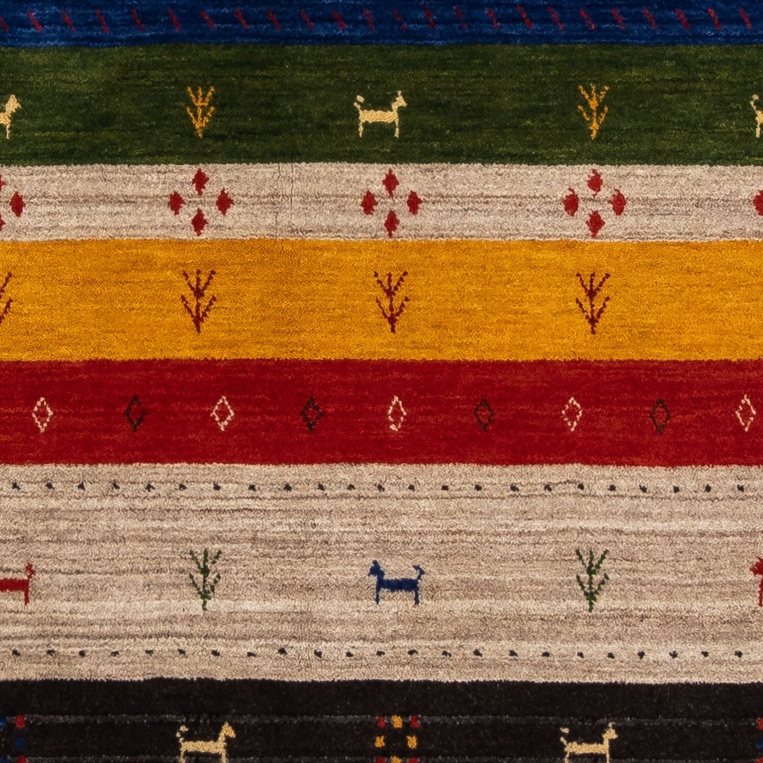 Tapis Gabbeh - Loribaft Persan - 202 x 143 cm - multicolore