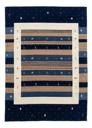 Tapis Gabbeh - Loribaft Persan - 201 x 144 cm - bleu foncé
