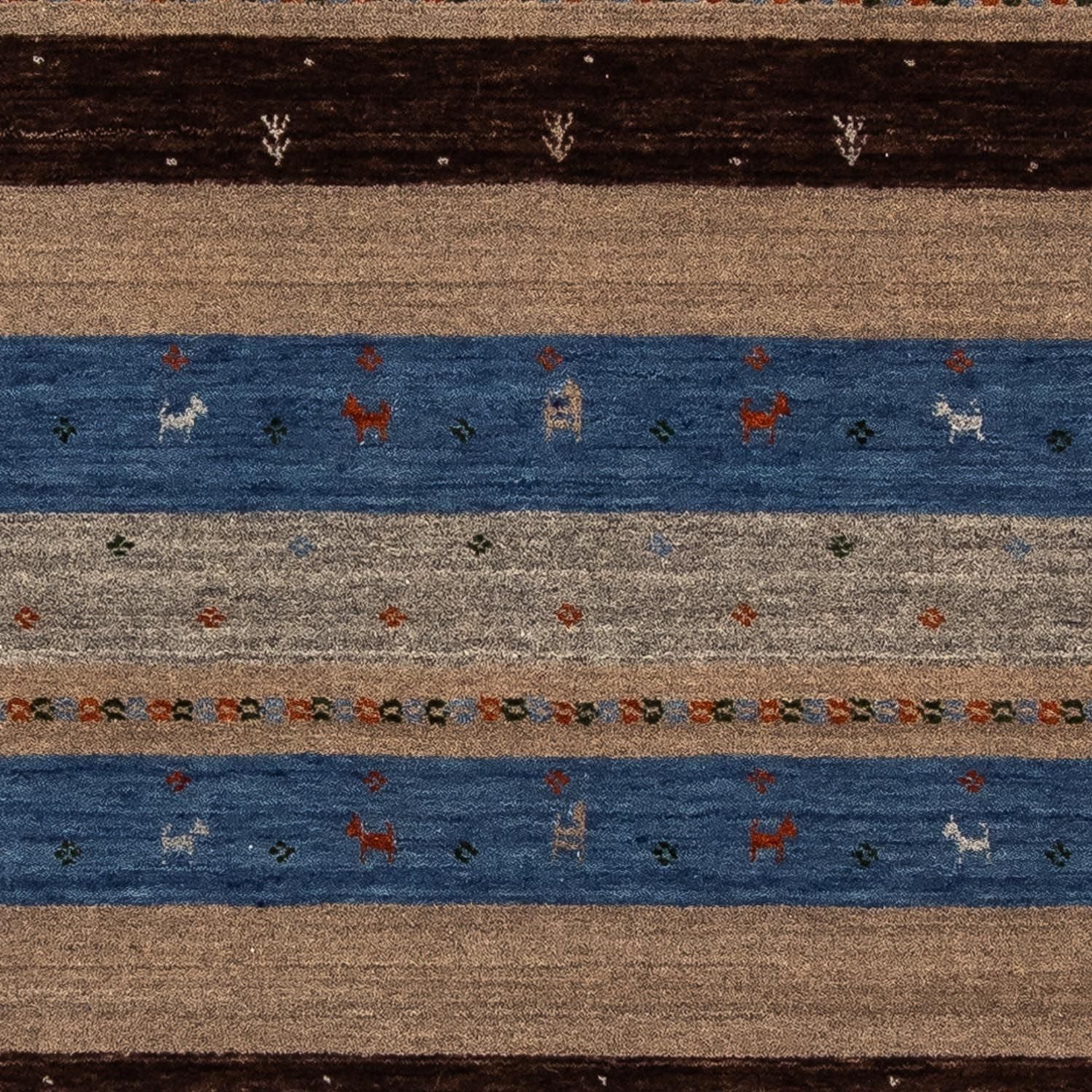 Tapis Gabbeh - Loribaft Persan - 204 x 142 cm - bleu foncé