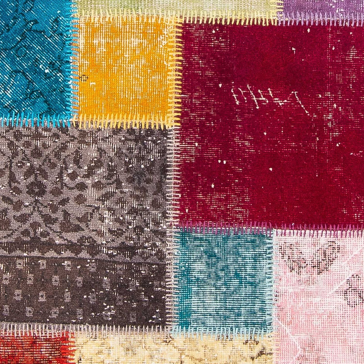Tapis de couloir Tapis patchwork - 300 x 85 cm - multicolore