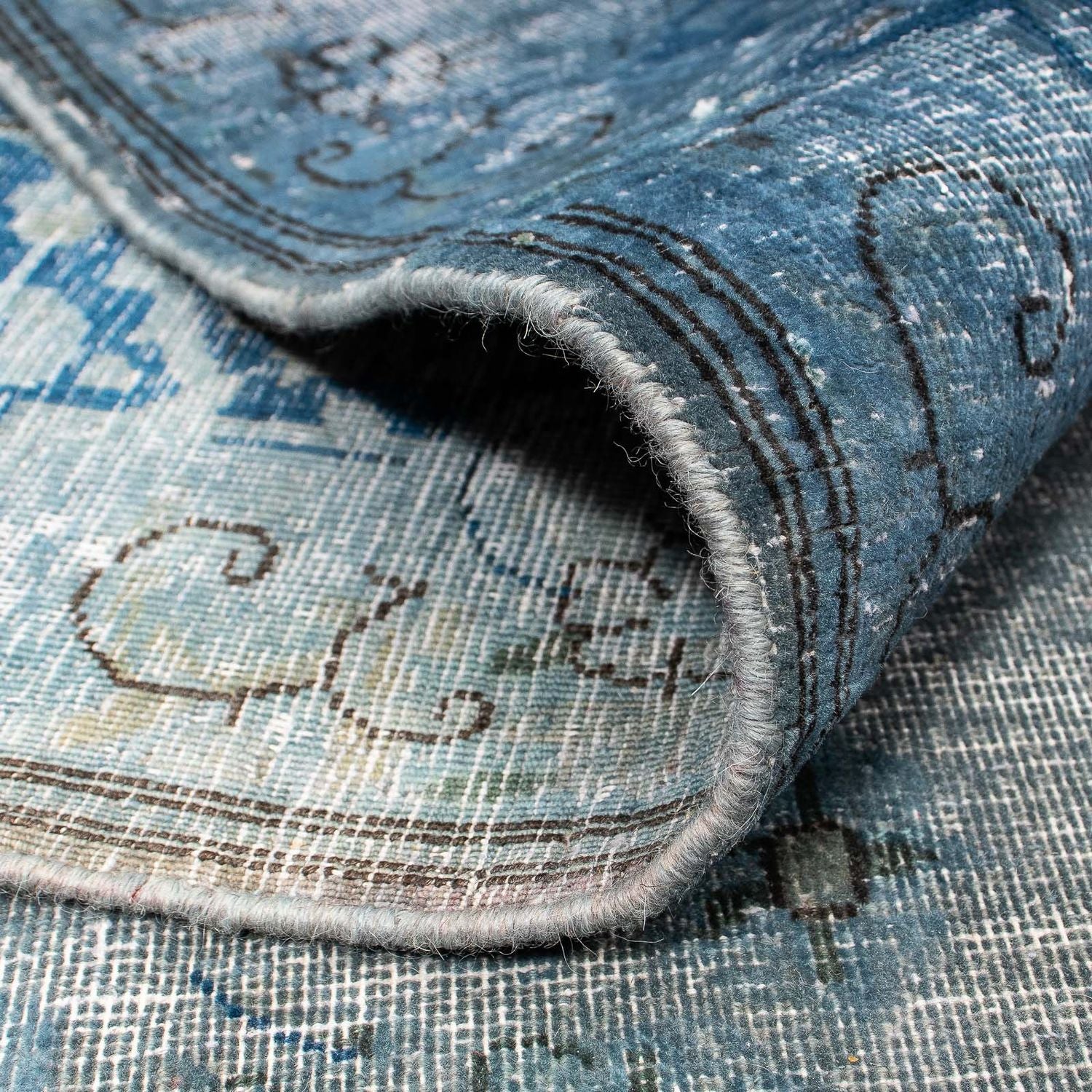 Tapis vintage - 386 x 290 cm - bleu foncé