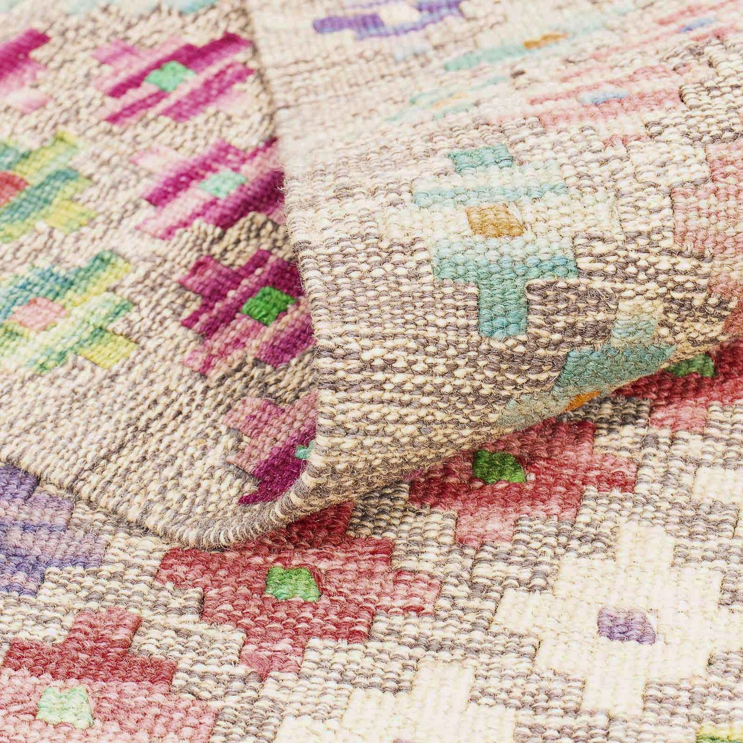 Tapis Kelim - Splash - 298 x 210 cm - multicolore
