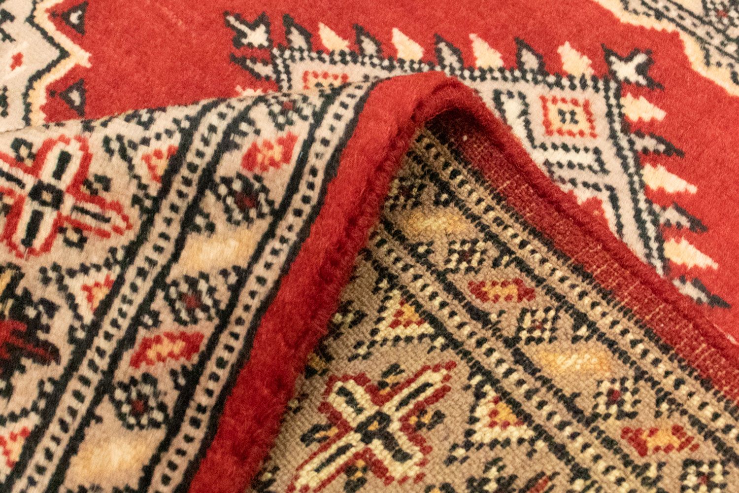 Tapis afghan - Boukhara - 127 x 77 cm - rouge