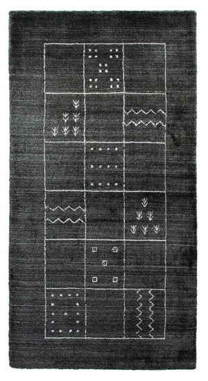 Tapis vintage - 140 x 70 cm - gris foncé