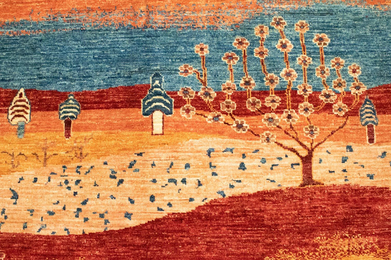 Tapis Gabbeh - Loribaft Persan - 204 x 150 cm - multicolore