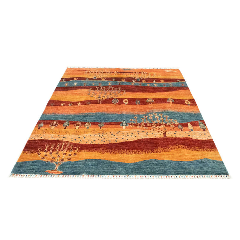 Tapis Gabbeh - Loribaft Persan - 204 x 150 cm - multicolore