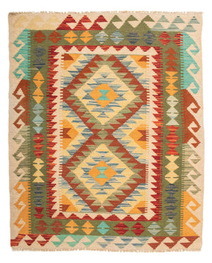 Tapis Kelim - Splash - 124 x 86 cm - multicolore