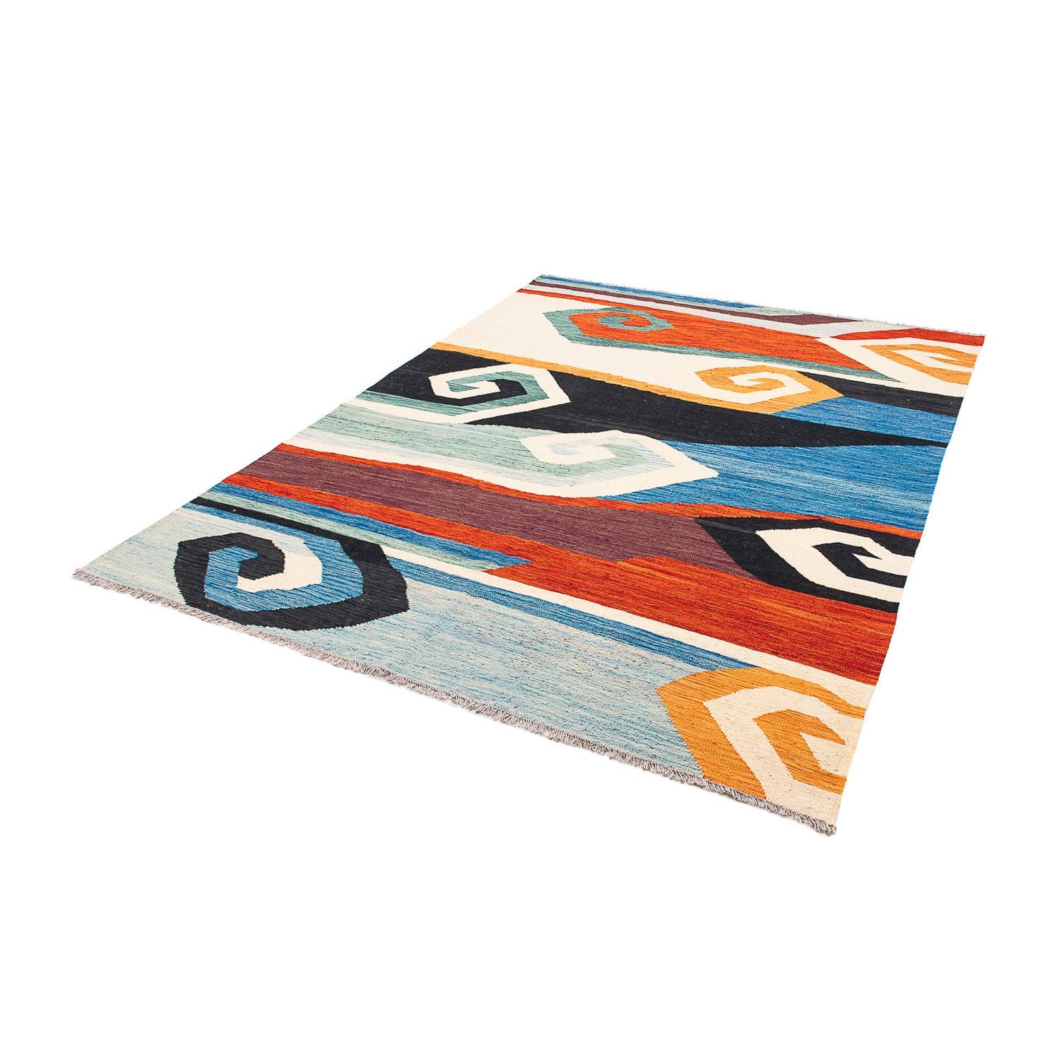 Tapis Kelim - Splash - 243 x 179 cm - multicolore