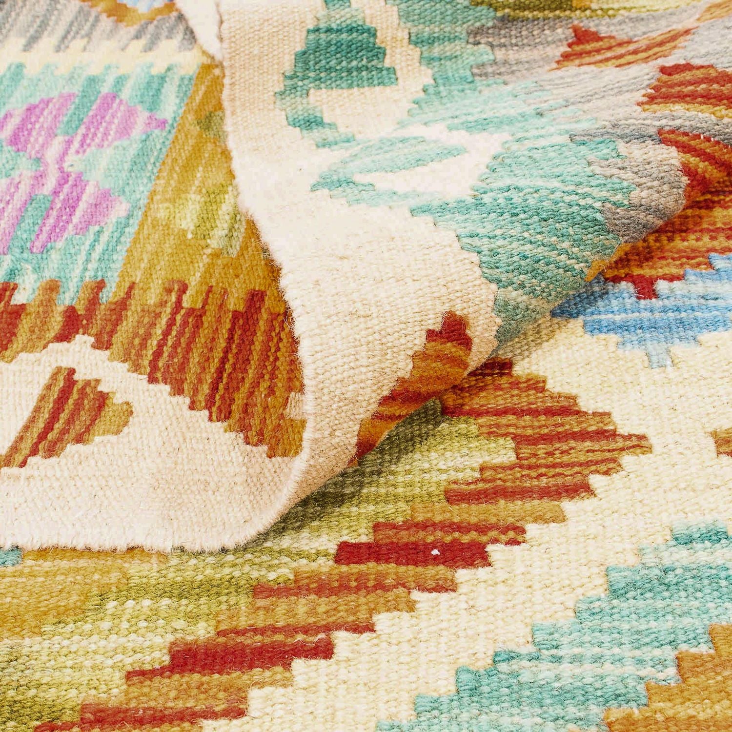 Tapis Kelim - Splash - 246 x 185 cm - multicolore