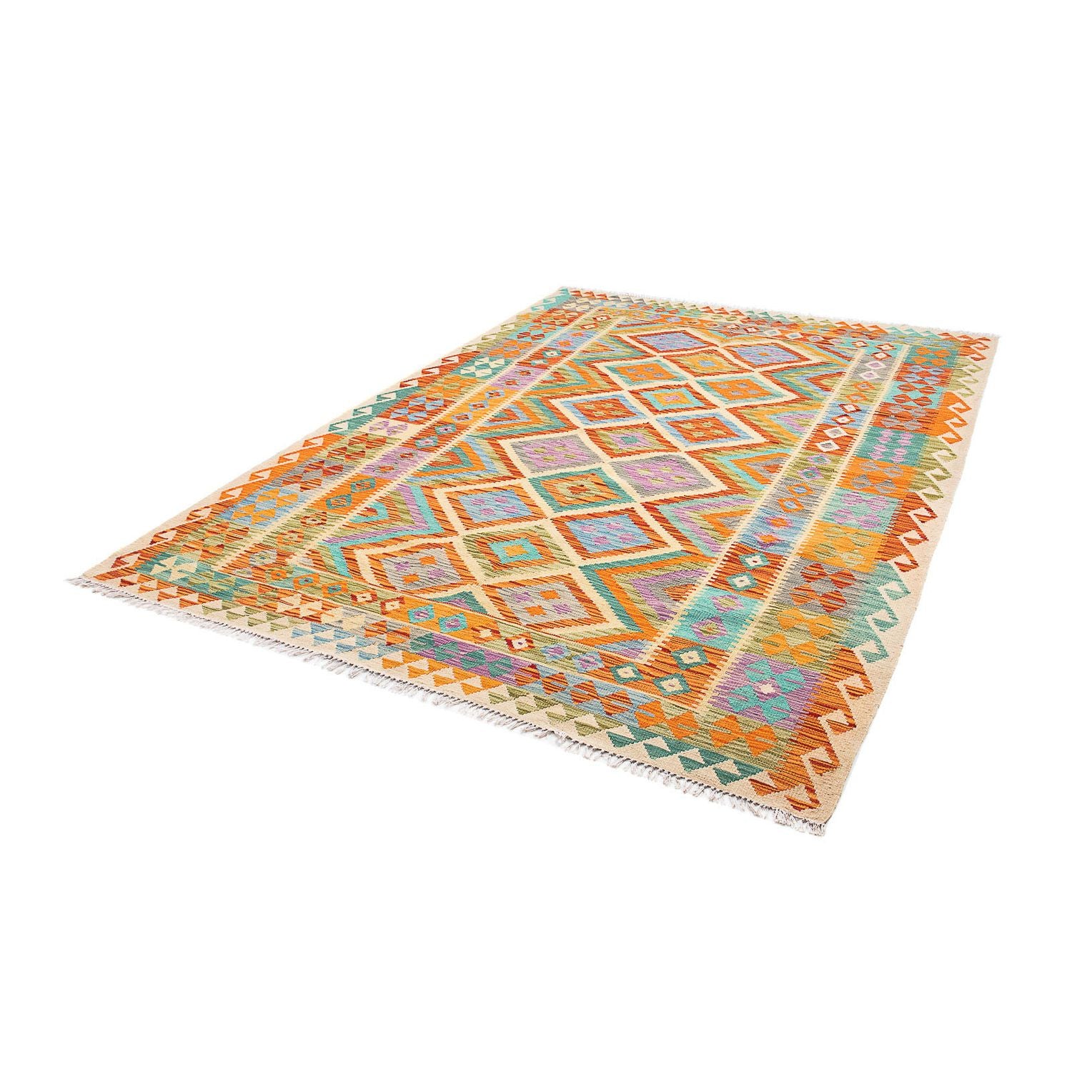 Tapis Kelim - Splash - 246 x 185 cm - multicolore