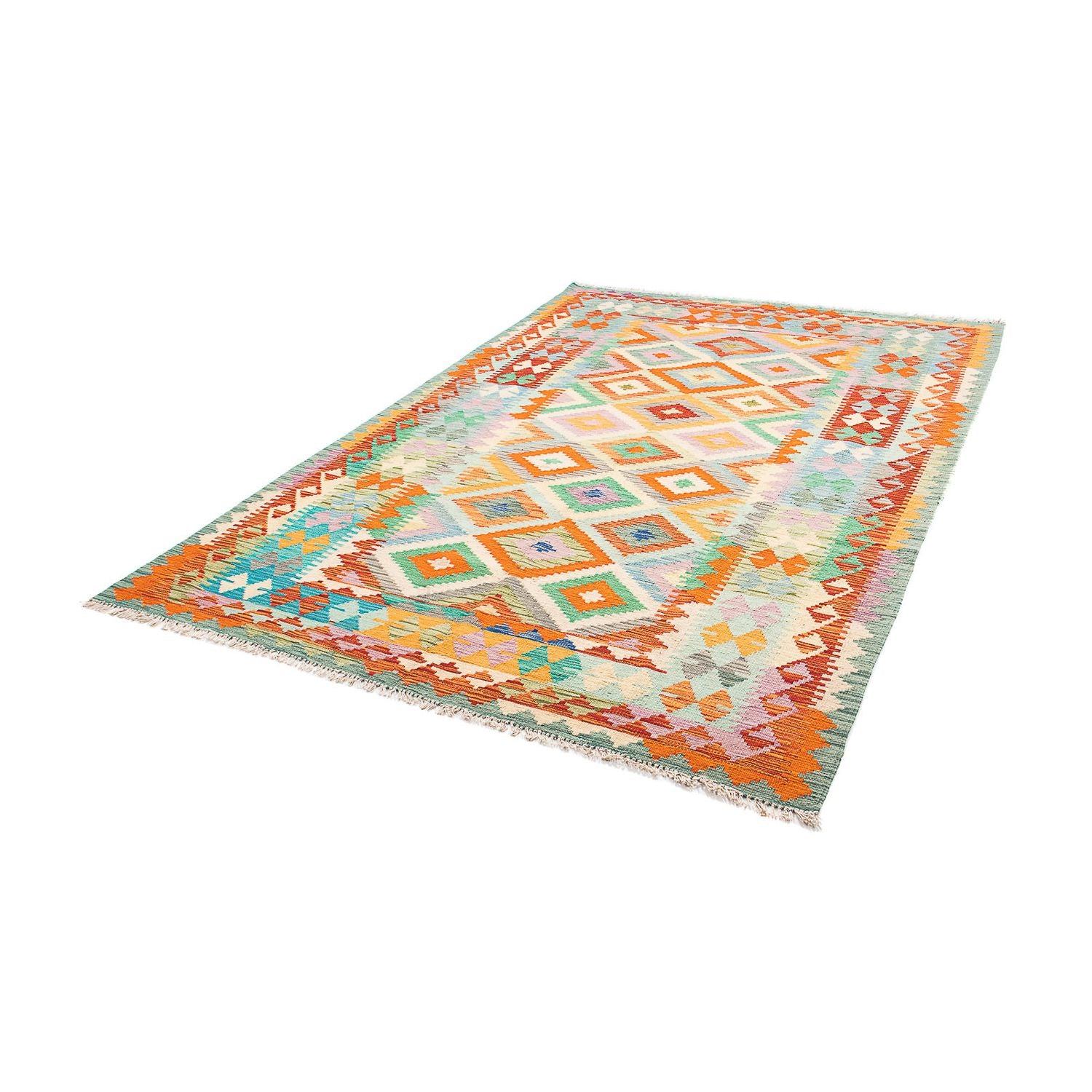 Tapis Kelim - Splash - 250 x 169 cm - multicolore