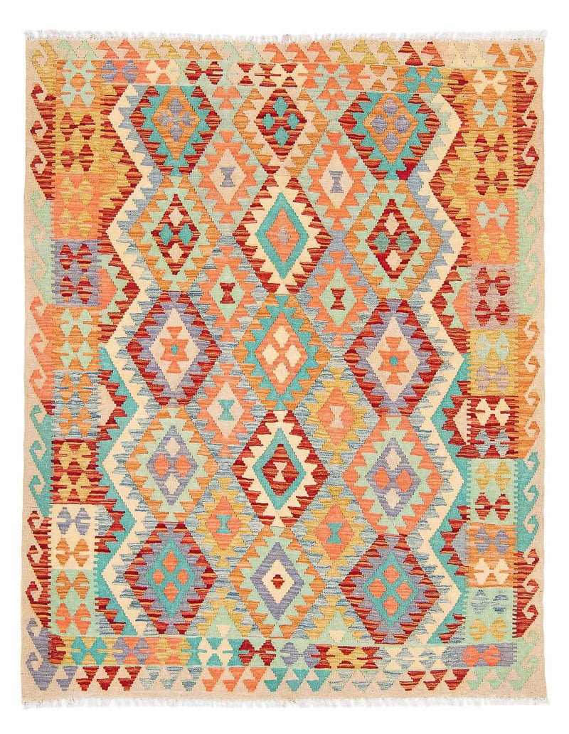 Tapis Kelim - Splash - 193 x 158 cm - multicolore