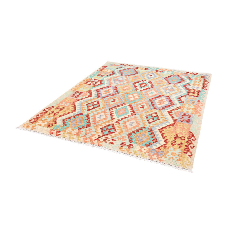 Tapis Kelim - Splash - 193 x 158 cm - multicolore