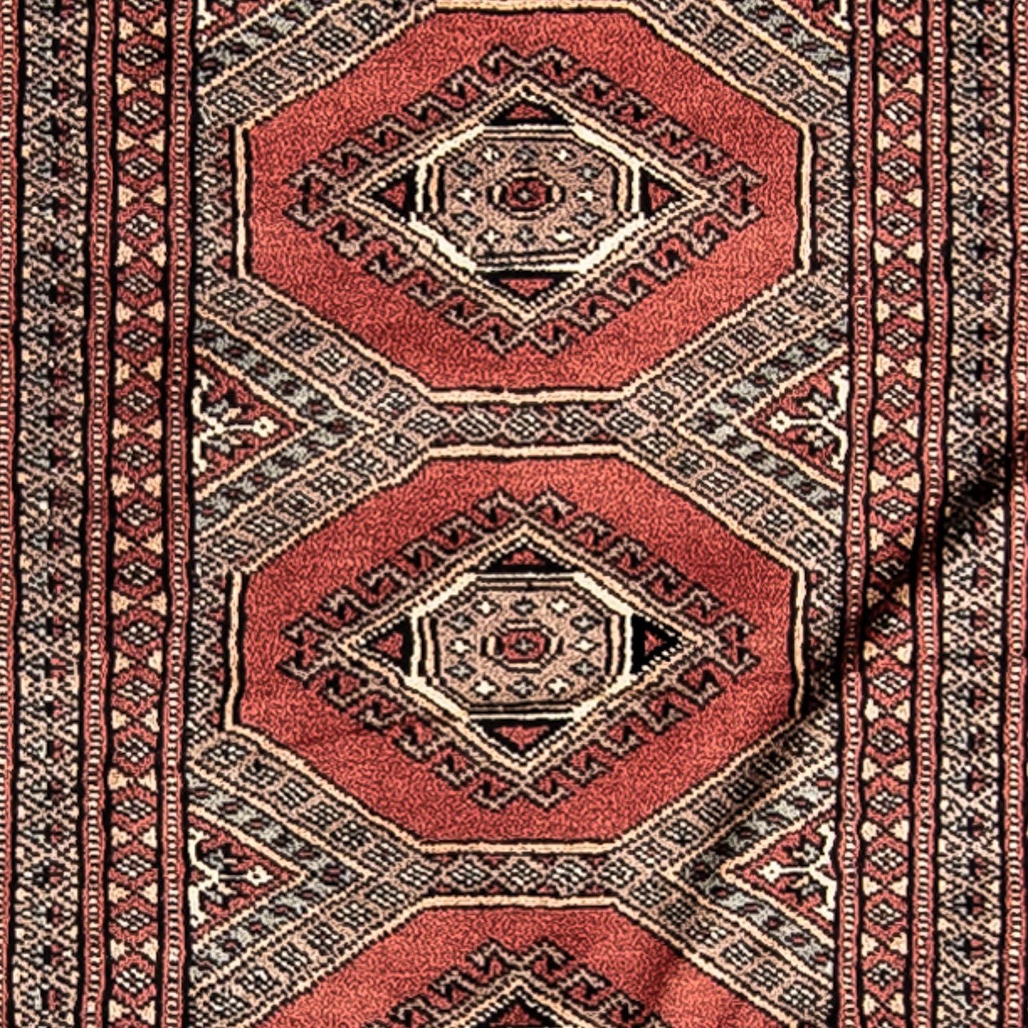 Tapis de couloir Tapis afghan - Boukhara - 396 x 64 cm - rouge foncé