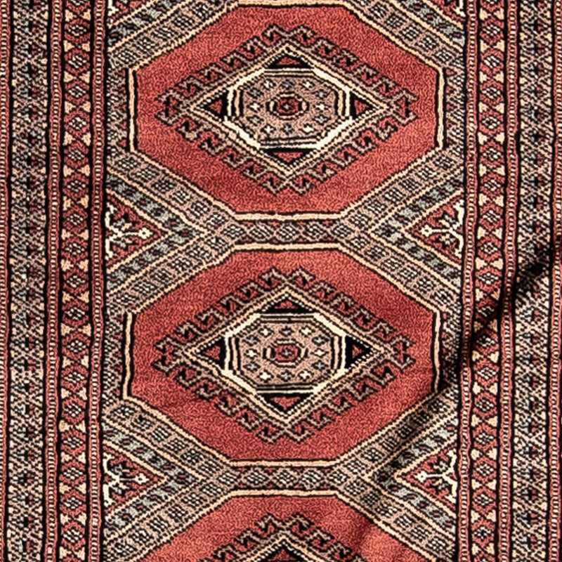 Tapis de couloir Tapis afghan - Boukhara - 396 x 64 cm - rouge foncé