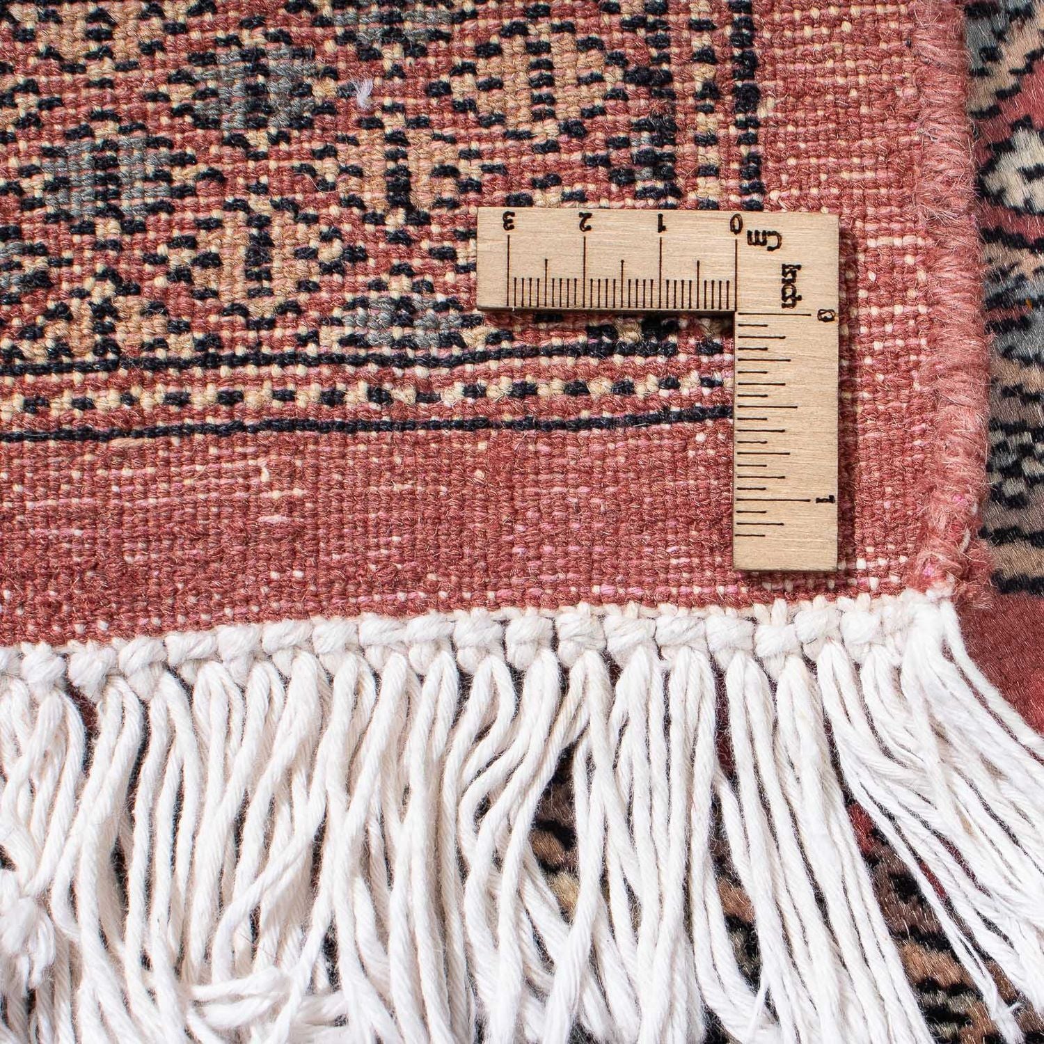 Tapis de couloir Tapis afghan - Boukhara - 396 x 64 cm - rouge foncé