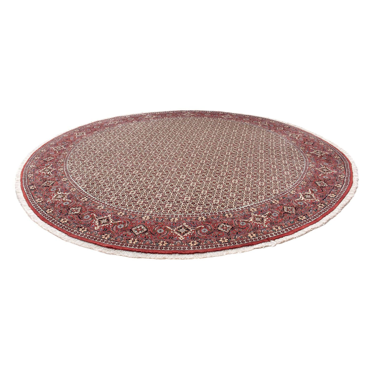 Tapis persan - Bidjar ronde  - 305 x 305 cm - rouge