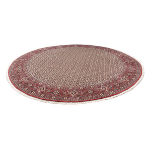 Tapis persan - Bidjar ronde  - 305 x 305 cm - rouge