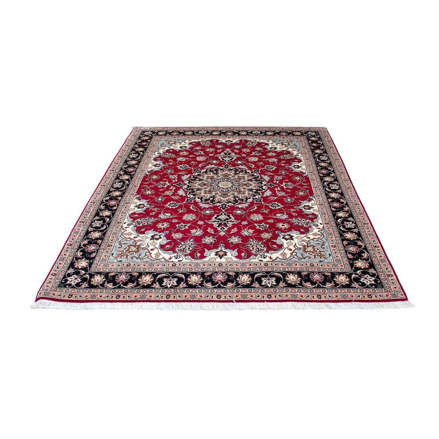 Tapis persan - Tabriz - Royal - 200 x 155 cm - rouge foncé