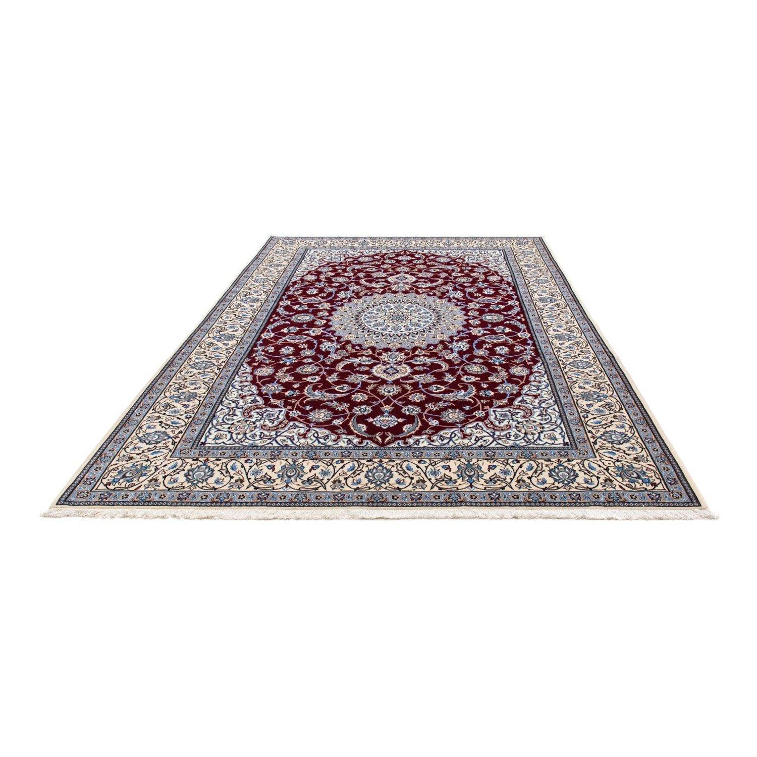 Tapis persan - Nain - Royal - 298 x 206 cm - rouge foncé