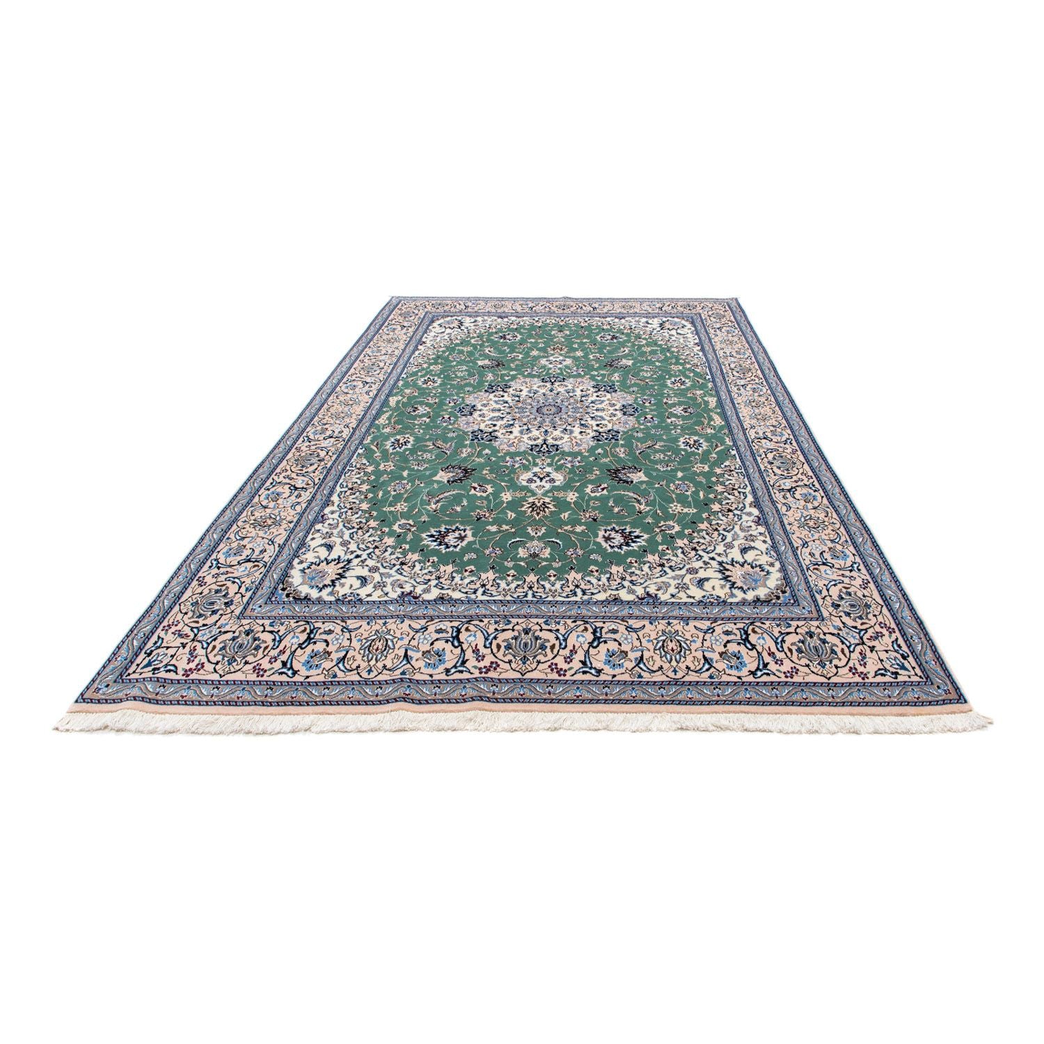 Tapis persan - Nain - Royal - 293 x 198 cm - vert