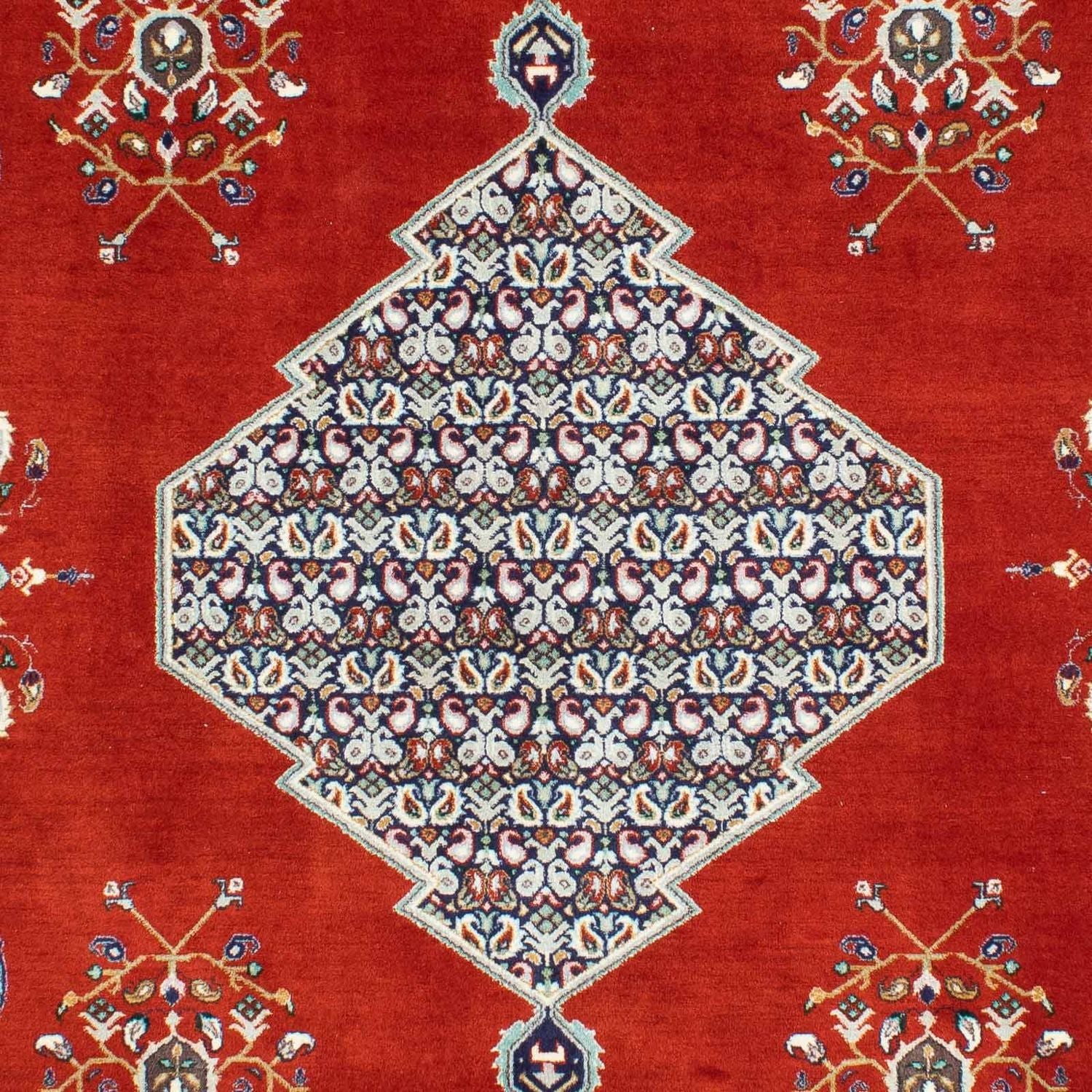 Tapis persan - Ghom - 243 x 179 cm - rouge foncé