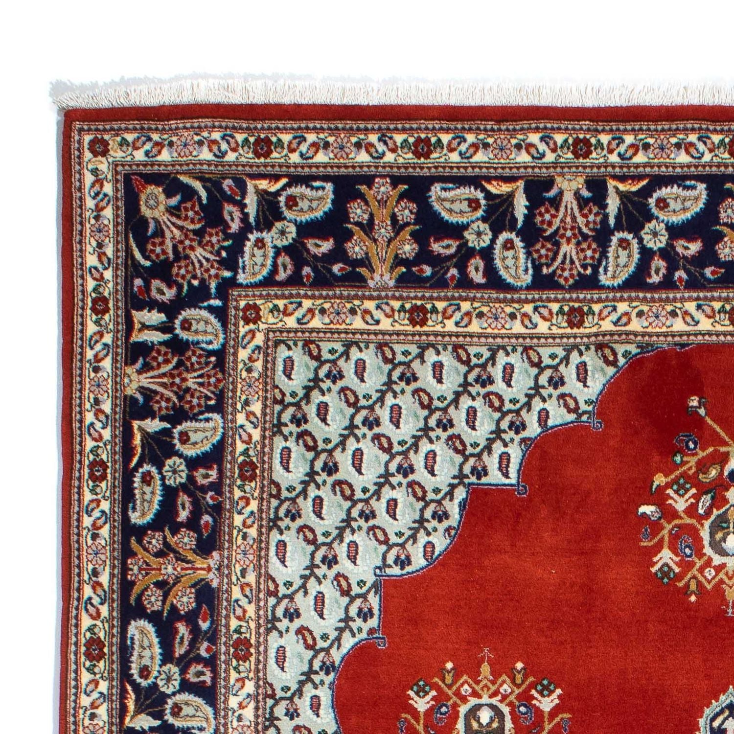 Tapis persan - Ghom - 243 x 179 cm - rouge foncé