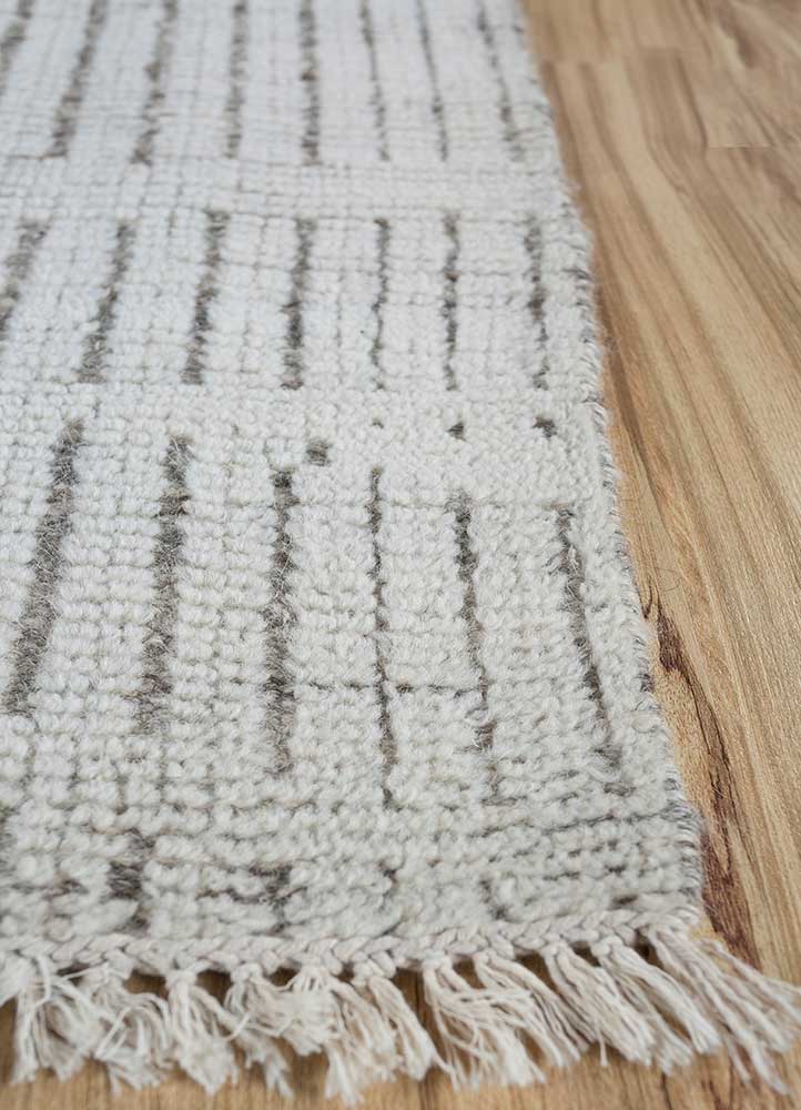 Tapis en laine carré  - 75 x 75 cm - crème