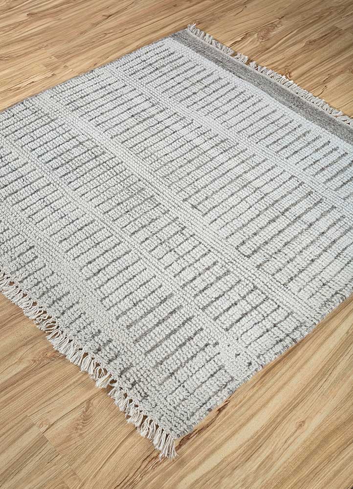 Tapis en laine carré  - 75 x 75 cm - crème