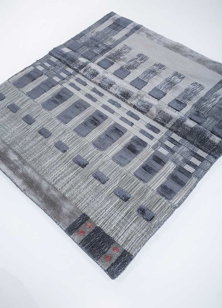 Tapis en viscose carré  - 90 x 90 cm - multicolore