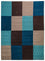 Tapis patchwork - 240 x 170 cm - turquoise