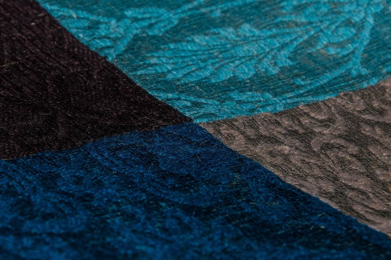 Tapis patchwork - 240 x 170 cm - turquoise